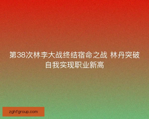 第38次林李大战终结宿命之战 林丹突破自我实现职业新高