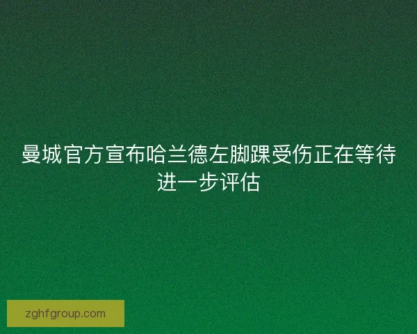 曼城官方宣布哈兰德左脚踝受伤正在等待进一步评估